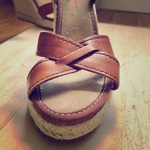 Wedge Sandals with Leather Straps